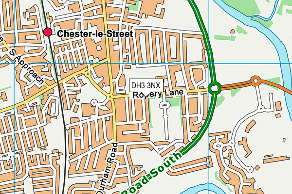 DH3 3NX map - OS VectorMap District (Ordnance Survey)