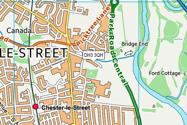 Chester Le Street Leisure Centre map (DH3 3QH) - OS VectorMap District (Ordnance Survey)