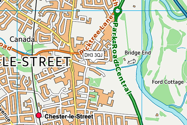 DH3 3QJ map - OS VectorMap District (Ordnance Survey)