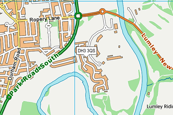 DH3 3QS map - OS VectorMap District (Ordnance Survey)