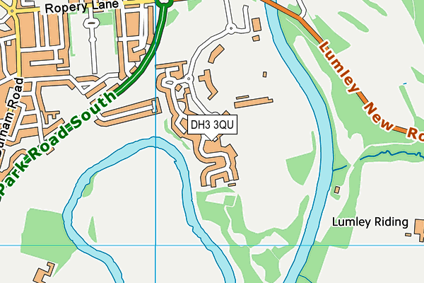 DH3 3QU map - OS VectorMap District (Ordnance Survey)