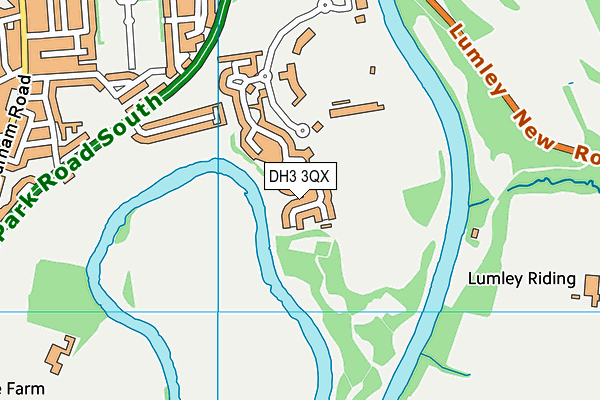 DH3 3QX map - OS VectorMap District (Ordnance Survey)