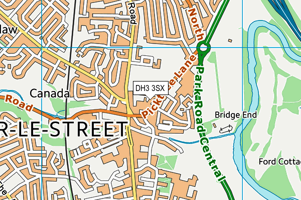 DH3 3SX map - OS VectorMap District (Ordnance Survey)