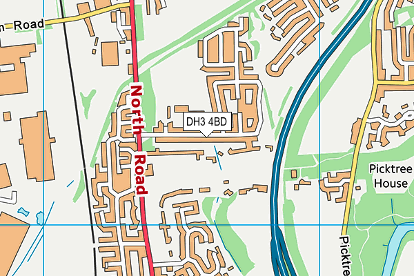DH3 4BD map - OS VectorMap District (Ordnance Survey)