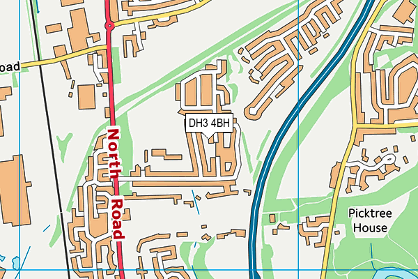 DH3 4BH map - OS VectorMap District (Ordnance Survey)