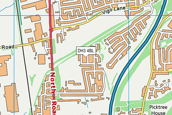 DH3 4BL map - OS VectorMap District (Ordnance Survey)