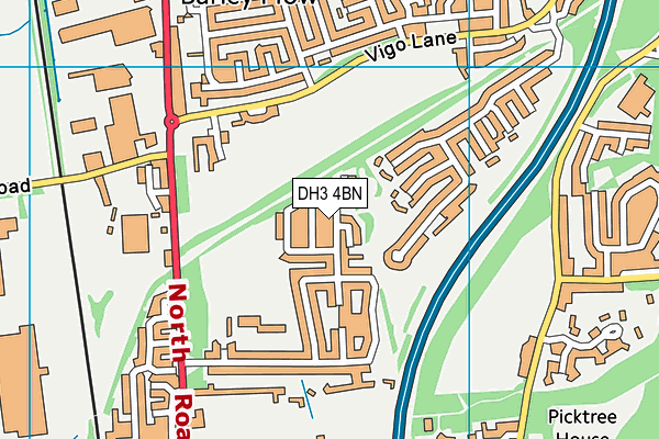 DH3 4BN map - OS VectorMap District (Ordnance Survey)