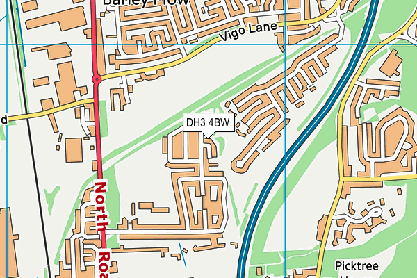 DH3 4BW map - OS VectorMap District (Ordnance Survey)