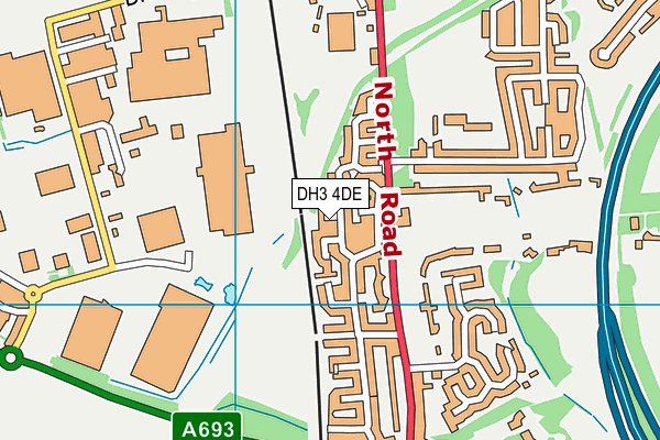 DH3 4DE map - OS VectorMap District (Ordnance Survey)
