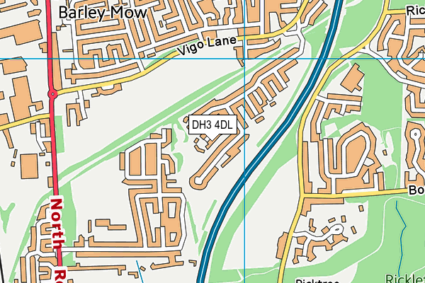 DH3 4DL map - OS VectorMap District (Ordnance Survey)