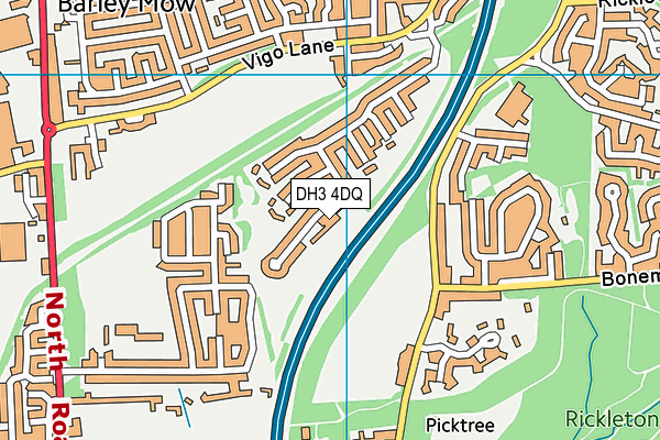 DH3 4DQ map - OS VectorMap District (Ordnance Survey)