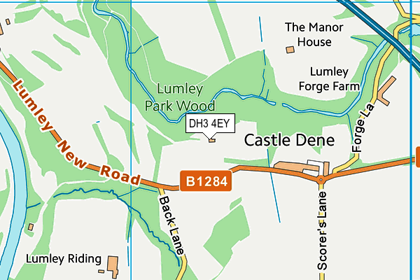 DH3 4EY map - OS VectorMap District (Ordnance Survey)