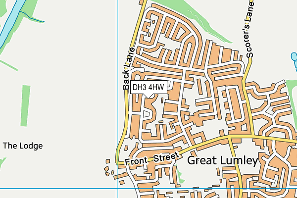 DH3 4HW map - OS VectorMap District (Ordnance Survey)