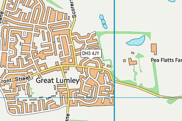 DH3 4JY map - OS VectorMap District (Ordnance Survey)