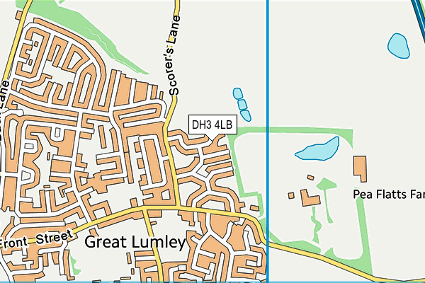 DH3 4LB map - OS VectorMap District (Ordnance Survey)