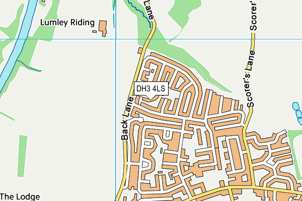 DH3 4LS map - OS VectorMap District (Ordnance Survey)