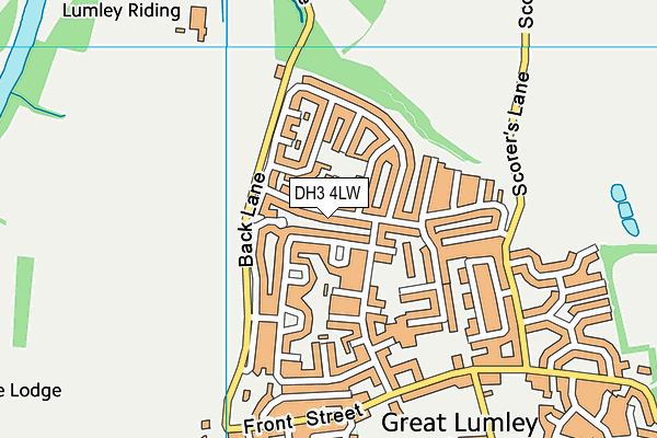 DH3 4LW map - OS VectorMap District (Ordnance Survey)