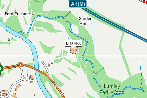 DH3 4NX map - OS VectorMap District (Ordnance Survey)