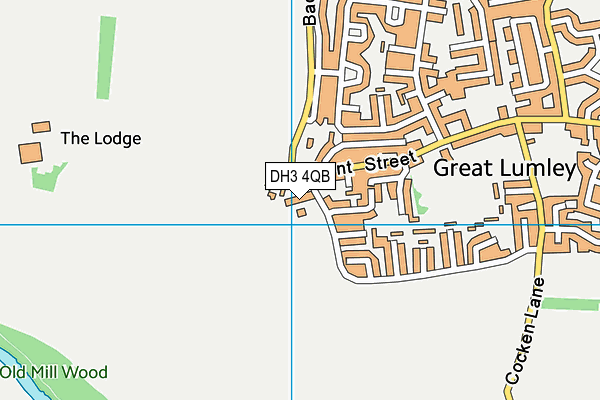 DH3 4QB map - OS VectorMap District (Ordnance Survey)