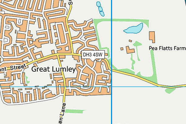 DH3 4SW map - OS VectorMap District (Ordnance Survey)