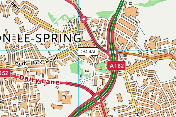 DH4 4AL map - OS VectorMap District (Ordnance Survey)