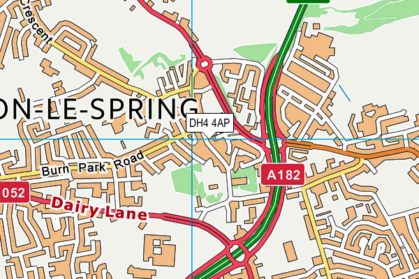 DH4 4AP map - OS VectorMap District (Ordnance Survey)