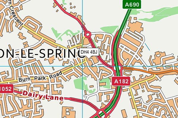 DH4 4BJ map - OS VectorMap District (Ordnance Survey)