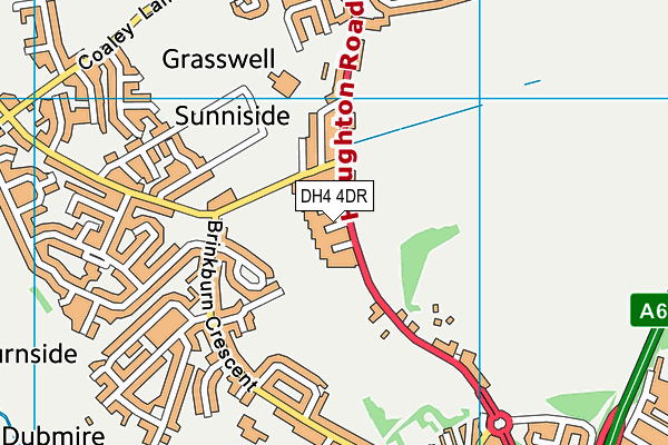 DH4 4DR map - OS VectorMap District (Ordnance Survey)