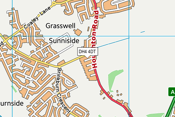 DH4 4DT map - OS VectorMap District (Ordnance Survey)