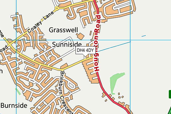 DH4 4DY map - OS VectorMap District (Ordnance Survey)