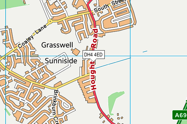 DH4 4ED map - OS VectorMap District (Ordnance Survey)