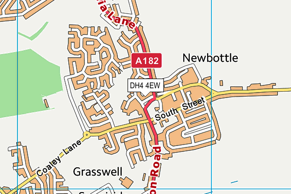 DH4 4EW map - OS VectorMap District (Ordnance Survey)