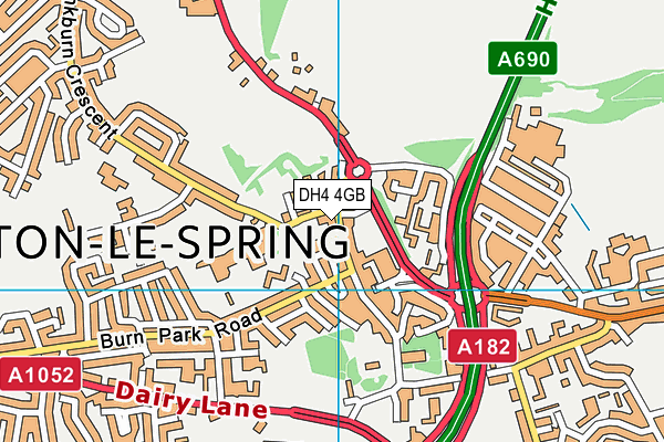 DH4 4GB map - OS VectorMap District (Ordnance Survey)