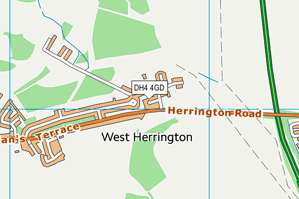 DH4 4GD map - OS VectorMap District (Ordnance Survey)