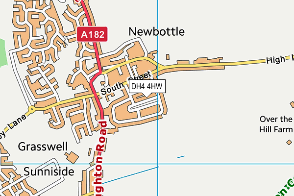 DH4 4HW map - OS VectorMap District (Ordnance Survey)