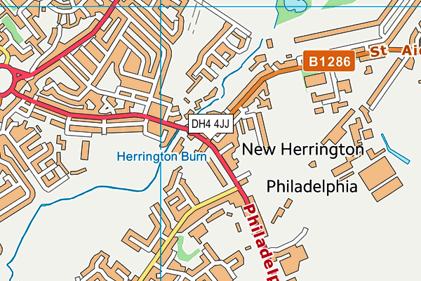 DH4 4JJ map - OS VectorMap District (Ordnance Survey)