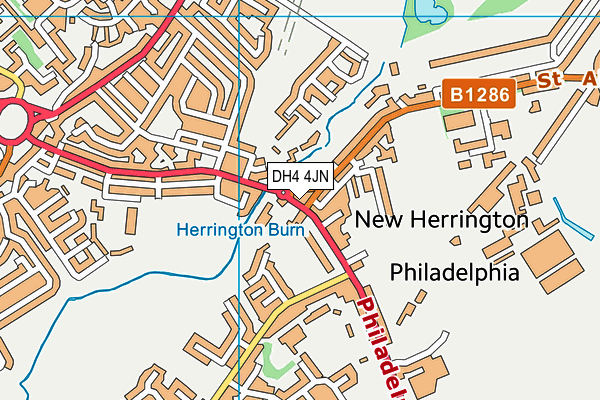 DH4 4JN map - OS VectorMap District (Ordnance Survey)