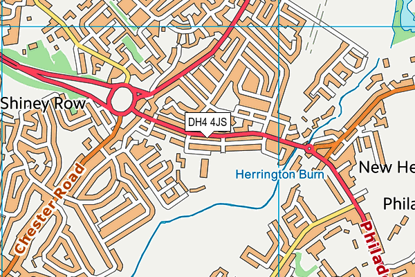 DH4 4JS map - OS VectorMap District (Ordnance Survey)
