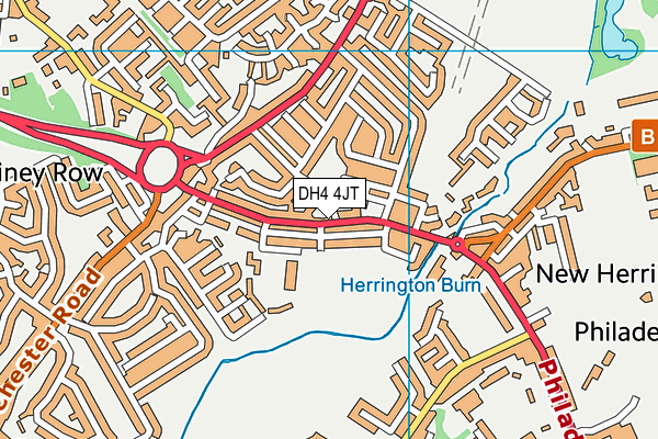 DH4 4JT map - OS VectorMap District (Ordnance Survey)