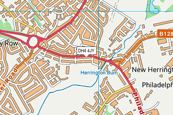 DH4 4JY map - OS VectorMap District (Ordnance Survey)