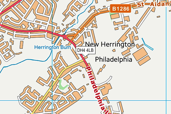 DH4 4LB map - OS VectorMap District (Ordnance Survey)