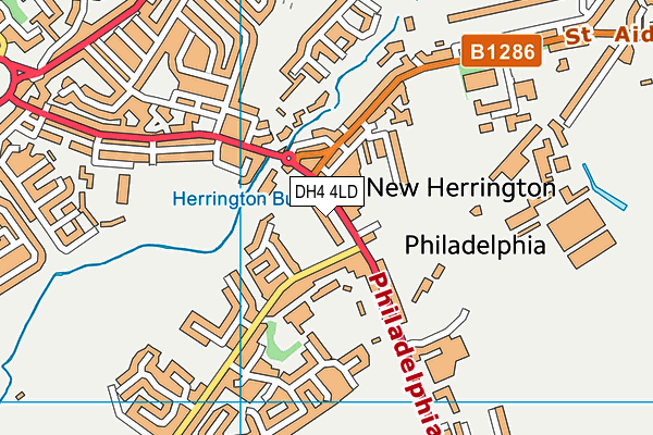 DH4 4LD map - OS VectorMap District (Ordnance Survey)