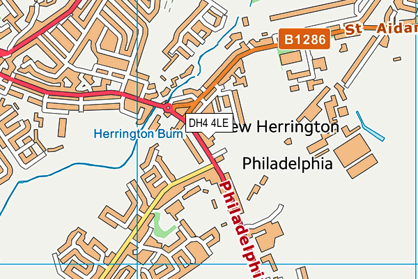 DH4 4LE map - OS VectorMap District (Ordnance Survey)