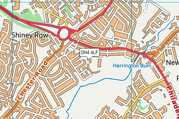 DH4 4LF map - OS VectorMap District (Ordnance Survey)