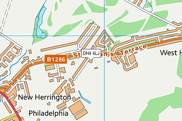 DH4 4LJ map - OS VectorMap District (Ordnance Survey)