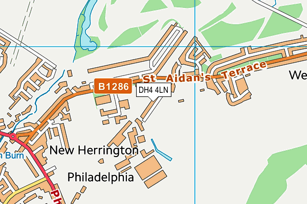 DH4 4LN map - OS VectorMap District (Ordnance Survey)