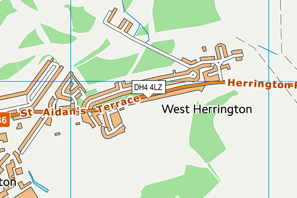 DH4 4LZ map - OS VectorMap District (Ordnance Survey)