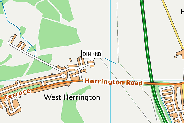 DH4 4NB map - OS VectorMap District (Ordnance Survey)