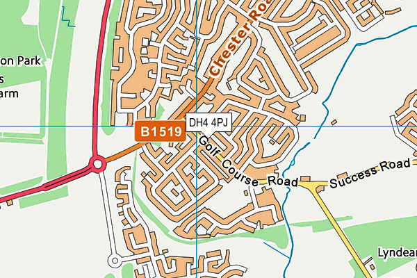 DH4 4PJ map - OS VectorMap District (Ordnance Survey)