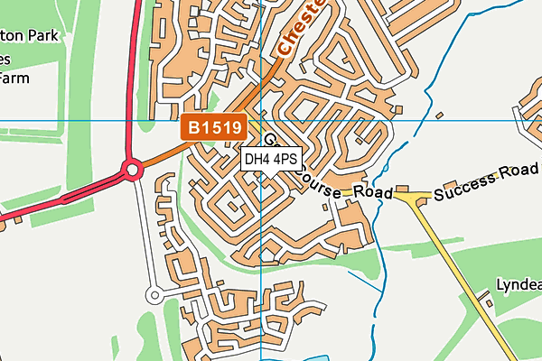 DH4 4PS map - OS VectorMap District (Ordnance Survey)